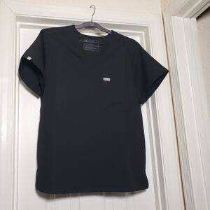 Figs Black Short‎ Sleeve Pocket Tee Scrub Top Large Black